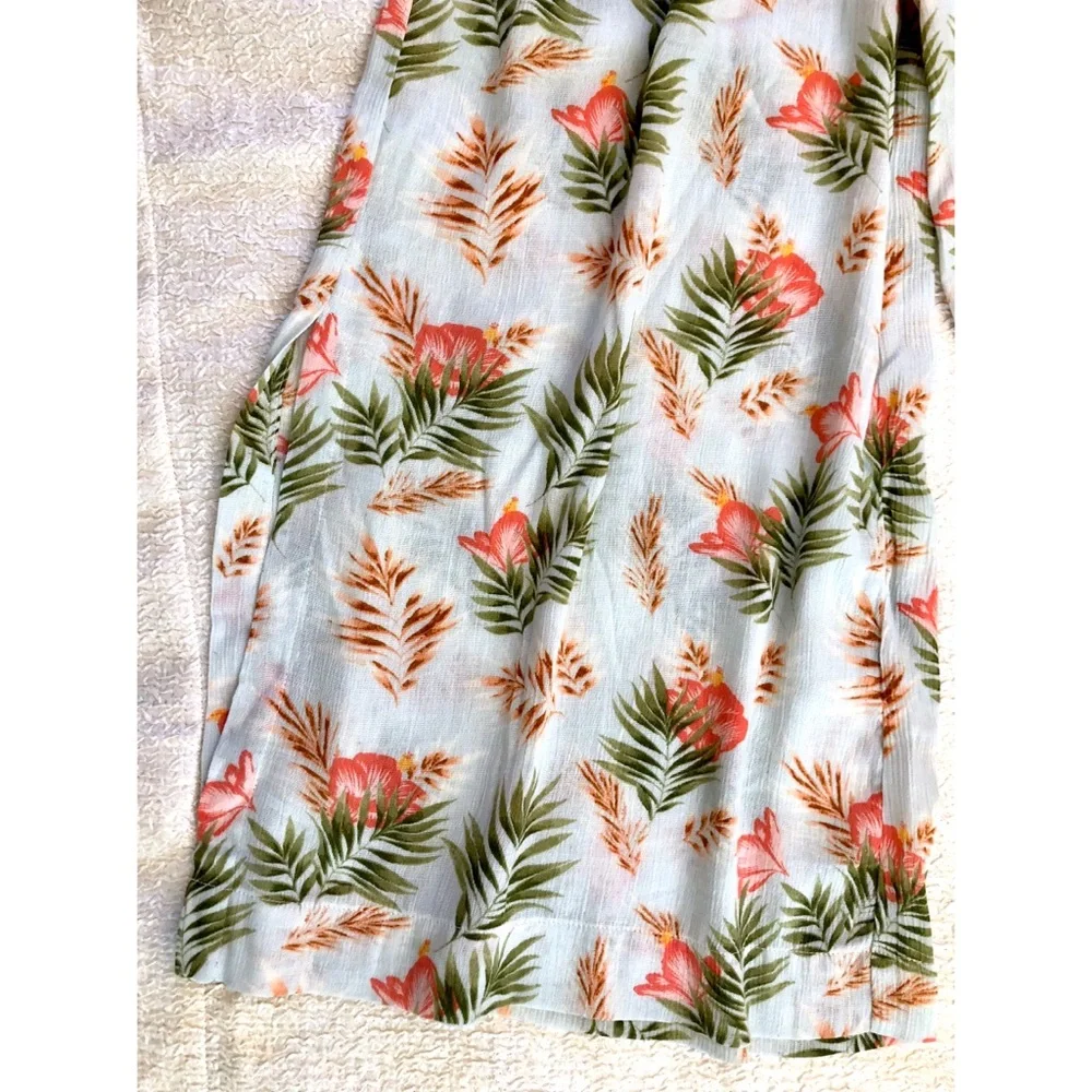 Boho Floral Print Elastic Waistband Wide Leg Crop Palazzo Pant XS-S. - Picture 3 of 7